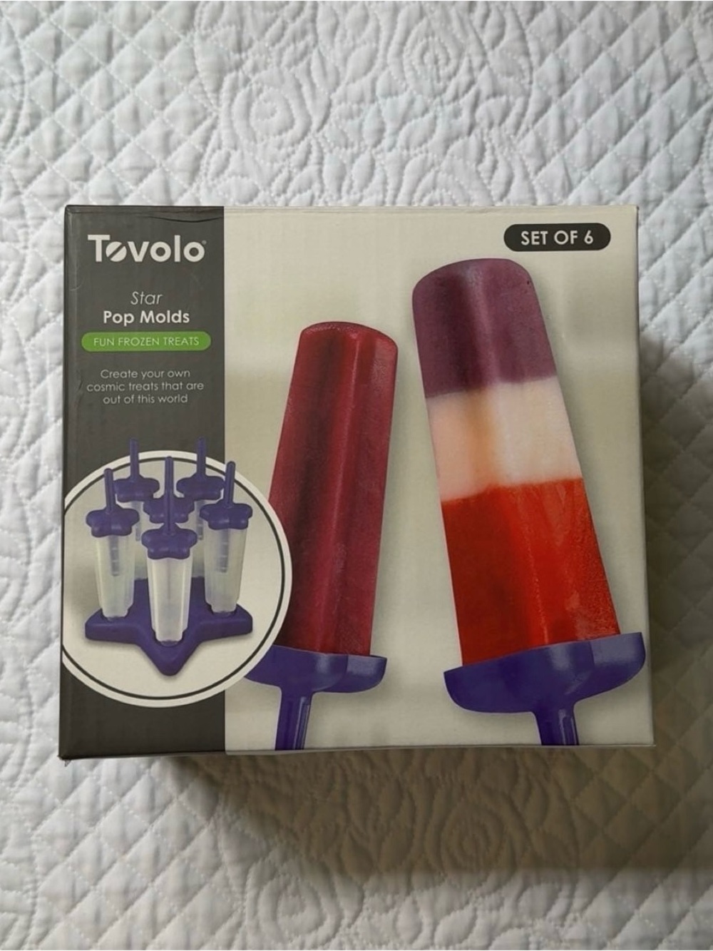 Tovolo Star Pop Molds Set of 6 Purple Frozen Treat Ice Popsicle Maker